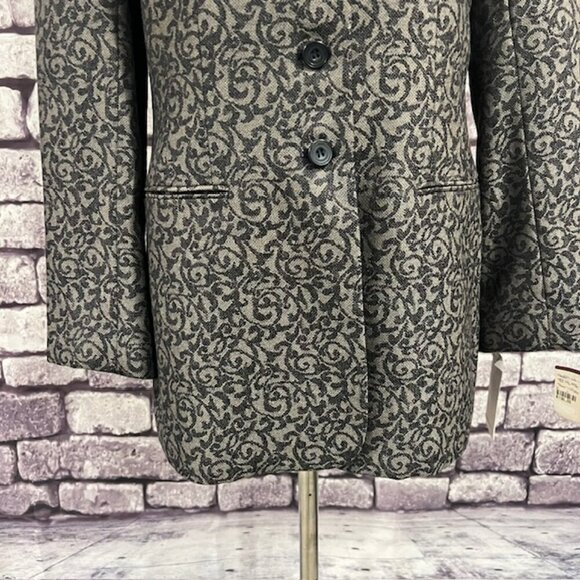 Jones New York NWT Gray & Black Long Sleeve Jacket Size 10 - Picture 3 of 9